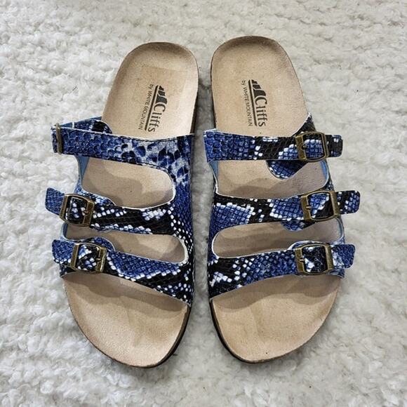 New Cliffs White Mountain Sandals Charlie Blue Size 8 - Picture 1 of 4